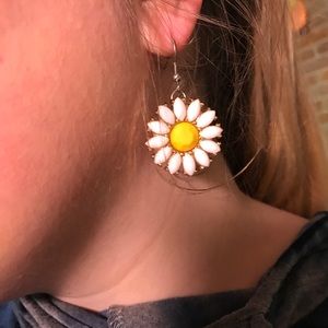 Sunflower pendant earrings